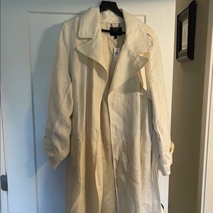 Banana Republic Cream Linen Trench Coat